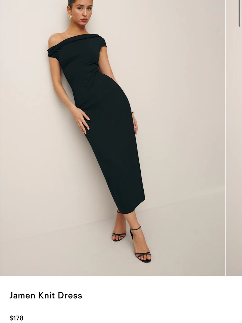Reformation off shoulder maxi dress